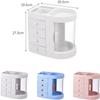 GIENEX Transparent Portable Cosmetic Box Desktop Organizer Makeup Dustproof Cosmetic Storage Box Home Organization and Storage Blue view 2