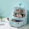 GIENEX Portable Make Up Organizer Cosmetic Box Cosmetic Storage Box with Dustproof Lid Beauty Organizer Drawer Cosmetics Pink view 4