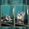 GIENEX Golden Vintage Glass Lidded Rectangle Jewelry Box, Clear Glass & Brass Metal Storage Jewelry and Cosmetic Makeup Organizer with Lid Beauty Display view 4