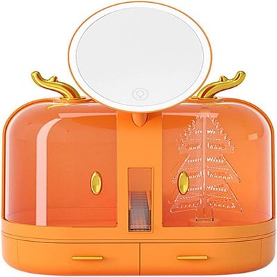GIENEX Cosmetic Organizer, Cosmetics Storage Display Rack with Drawer & Mirror Cosmetic Storage Boxes, for Vanity, Bedroom, and Bathroom