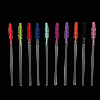 100 pcs Disposable Eyebrow Brush Mascara Wand Applicator Cosmetic Brushes Eyebrow Comb for Eyelash Extension (10 color)