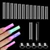XXL No C Curve Nail Tips for Acrylic Nails Professional, 600PCS Clear Tapered Square Nails Tips Straight Flat Nails Tips, Extra Long Half Cover Acrylic Nail Tips for Nail Salon and DIY 12 Sizes view 1