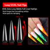 600PCS No C Curve Stiletto Nail Tips, XXXL Extra Long Stiletto Full Cover Nail Tips for Acrylic Nails Professional, 3XL Clear Flattened Fake Nail for Salons Home DIY Nail Art 12 Sizes view 2