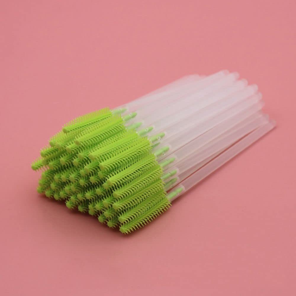 10pcs/set Disposable Eyebrow Brush Mascara Wand Applicator Cosmetic Brushes Eyebrow Comb for Eyelash Extension(dark green)