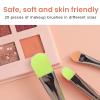 20Pcs Makeup Brush with Soft Safe Fiber Hair and Plastic Handle, Durable Cosmetic Brush with Aluminium Ferrule, Multipurpose Powder Brush For Powder Eye Shadow Blush (Fluorescent Green) view 2