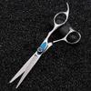 Hair Cutting Scissors, 6 inch japan steel gem cut hair salon scissors cutting barber makas haircut Thinning shears hairdressing scissors (Color : Blue set) view 1