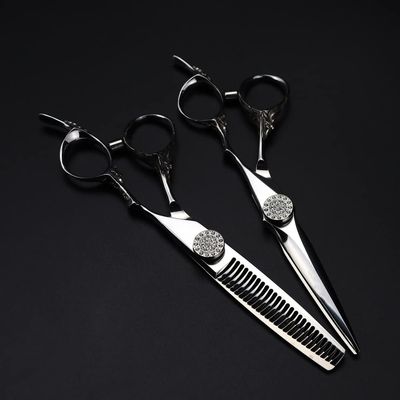 Hair Cutting Scissors, 6inch Professional Japan 440c steel Upscale scissor hair scissors cutting barber haircut thinning shears hairdresser scissors (Color : Set)