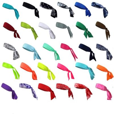 50 TIE Back Headbands UPICK 1 Sweatband Moisure Wicking Head Sweat Band Headband