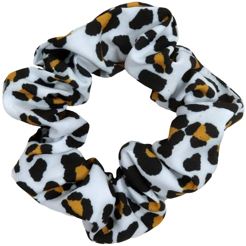 Cheetah White Cotton - Cute Handmade U Pick Scrunchies Gymnastics Pack Velvet Satin Hair Scrunchie Lot