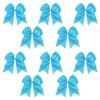 Teal - 10 Pcs 7 Inch Jumbo Cheer Bows Ponytail Holder Cheerleading Girls Bow Hair Tie view 1