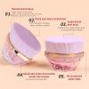 2pcs Foundation Brush Set with Storage Box, Portable Exquisite Makeup Brush with Curved Brush Head, Skin Friendly Soft Bristles Liquid Cream Brush, Multipurpose Cosmetic Tool Purple view 3