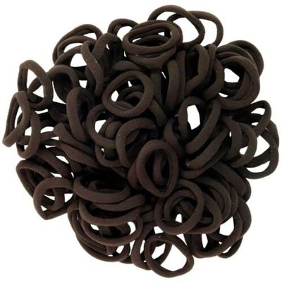 100 Pack Hair Elastics Ties Ponytail Holders Elastic Bands Sale Lot Brown Terry