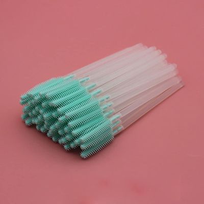 100 pcs Disposable Eyebrow Brush Mascara Wand Applicator Cosmetic Brushes Eyebrow Comb for Eyelash Extension (Mint green)