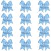 Carolina Blue - 12 Pcs 7 Inch Jumbo Cheer Bows Ponytail Holder Cheerleading Girls Bow Hair Tie view 1