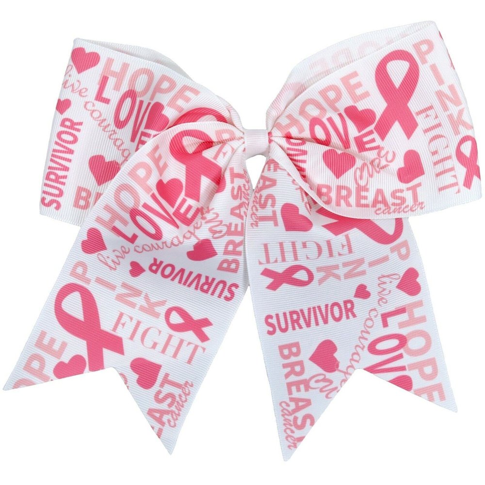 Big Cheer Bows Wholesale Hair Bow Ribbon Cheap Blanks Cancer Awareness Pink