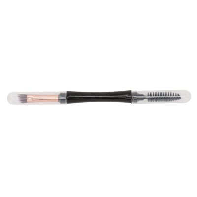 Double Ended Eyebrow Brush, Portable Spiral Eyebrow Eyelash Brush, Multipurpose Angled Brush with Dustproof Cover, Easy to Use Mascara Brush Brow Brush for Beginners Makeup Lovers