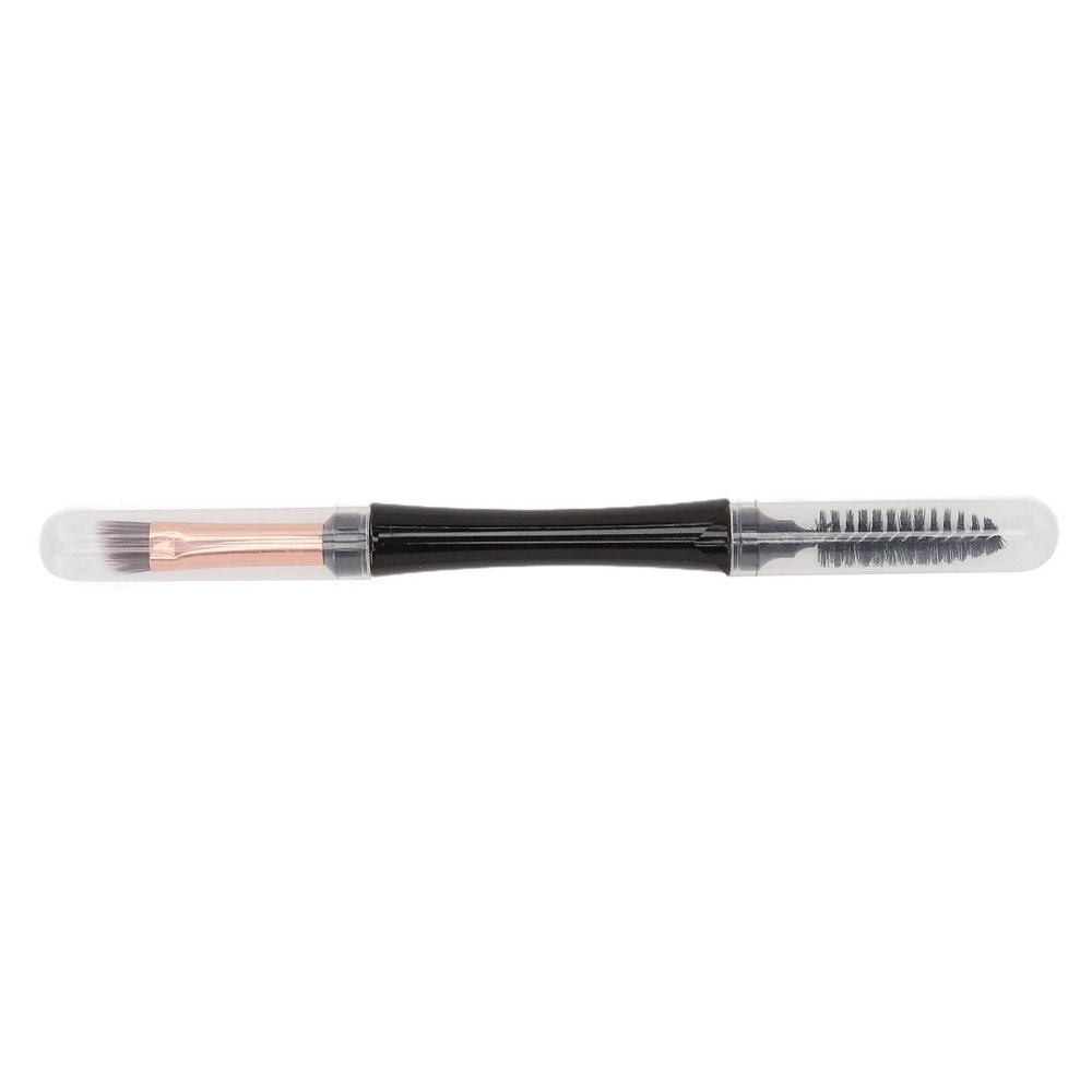 Double Ended Eyebrow Brush, Portable Spiral Eyebrow Eyelash Brush, Multipurpose Angled Brush with Dustproof Cover, Easy to Use Mascara Brush Brow Brush for Beginners Makeup Lovers