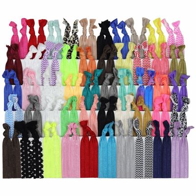 100 Hair Ties UPICK Elastic Ponytail Holders EMI Yoga Jay Ribbon Wholesale lot