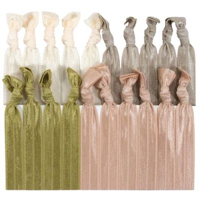 20 Hair Ties Elastic Ponytail Holders EMI Yoga Jay No Crease Ribbon Bands Blonde