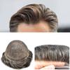 Toupee for Men Human Hair Replacement Systems Full French Lace Mens Toupee Hairpieces Bleached Knots Swiss lace Hair Systems for Men All Lace Male Wig Unit(7X9"-120% density#240 Darkest Brown with 40% Gray ) view 1