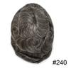 Toupee for Men Human Hair Replacement Systems Full French Lace Mens Toupee Hairpieces Bleached Knots Swiss lace Hair Systems for Men All Lace Male Wig Unit(7X9"-120% density#240 Darkest Brown with 40% Gray ) view 2