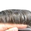 Toupee for Men Human Hair Replacement Systems Full French Lace Mens Toupee Hairpieces Bleached Knots Swiss lace Hair Systems for Men All Lace Male Wig Unit(7X9"-120% density#240 Darkest Brown with 40% Gray ) view 3