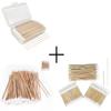 400 Pcs Pointed Tip Long Cotton Swabs in A Storage Box + 300 Pcs Round Tip Gun Cleaning Swabs + 200 Pcs Bamboo Cotton Swabs view 1