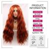 Angle Lucky Copper Red Wig for Women Synthetic Lace Front Wig Loose Curly Ginger Red Pre plucked Wig Heat Resistant Fiber Glueless Water Wave Wigs 26inch view 2