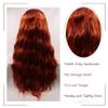 Angle Lucky Copper Red Wig for Women Synthetic Lace Front Wig Loose Curly Ginger Red Pre plucked Wig Heat Resistant Fiber Glueless Water Wave Wigs 26inch view 4