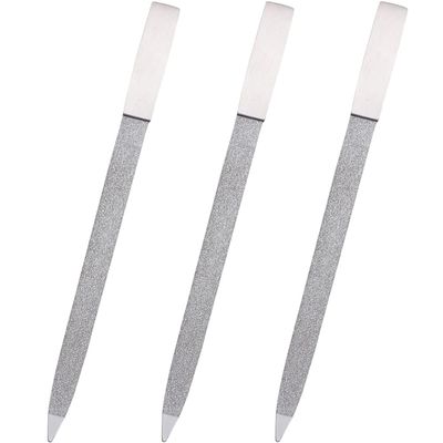 FOMIYES 3pcs Stainless Steel Nail Files Nail Trimming Tools for Salon and Home Use Double-Sided Fingernail Files for Natural