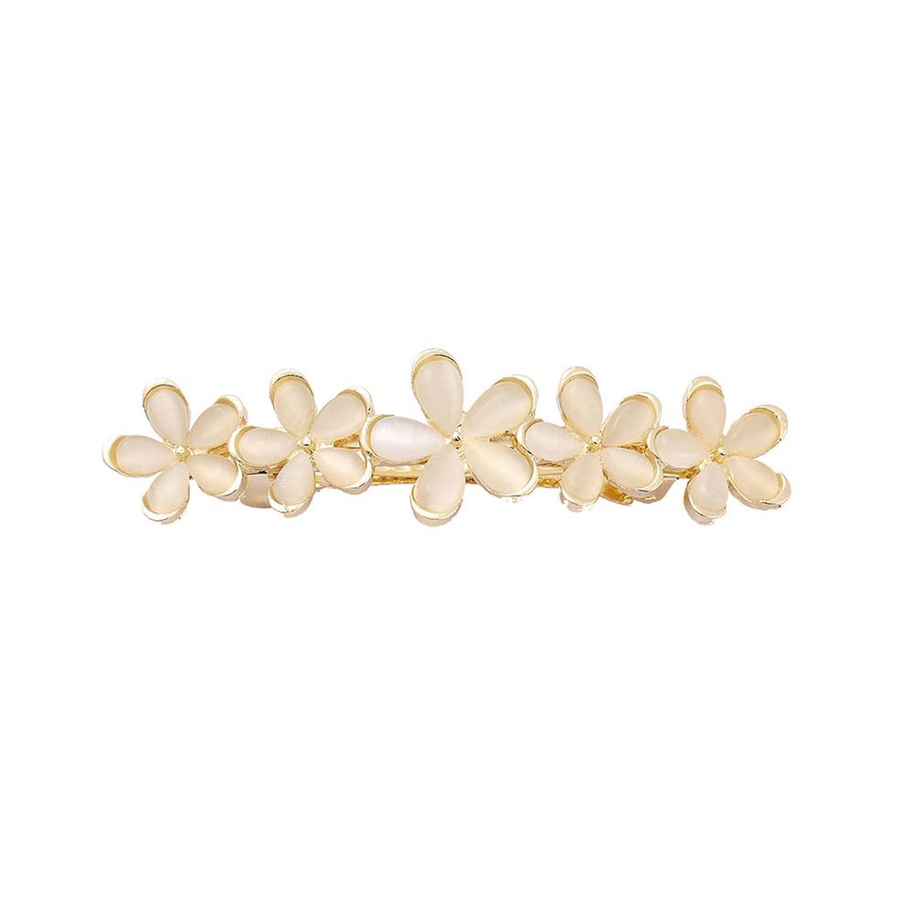 Vintage Hair Barrettes, Handmade Opal Hair Clips French Crystal Flower Hairpin Hair Accessories for Women Girl