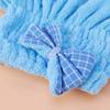 VRT Microfiber Hair Towel Cap,Hair Drying Caps with Bow-Knot,Absorbent Quick Drying Cap for Women,Soft Hair Drying Towel Cap,Fast Drying Hair Caps for Wet Hair Curly Long Hair (Blue) (5) view 4