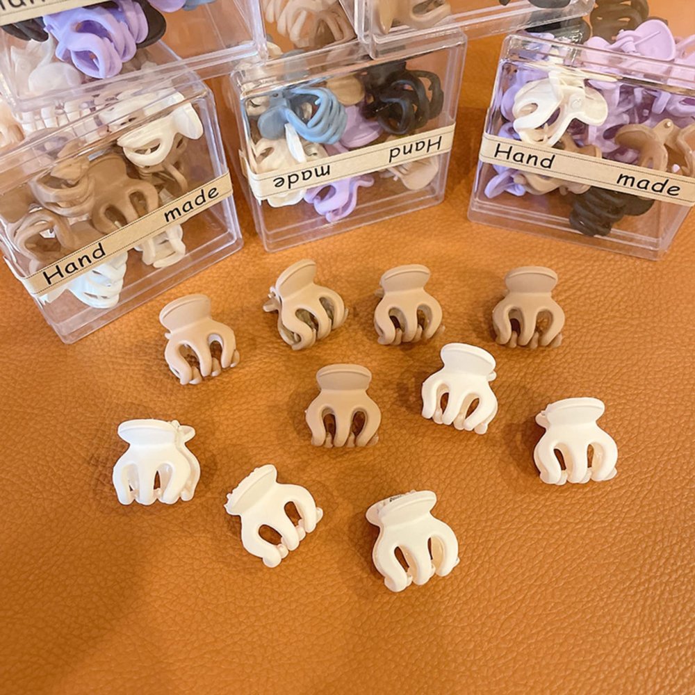 10pcs Little Hair Clips,Cute Claw Clips Non Slip Hair Clamps Barrettes Hair Styling Accessories for Teens Women (Coffee+Beige)
