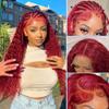 13x4 Burgundy Lace Frontal Wigs for Women 99J Deep Wave Lace Front Wigs Human Hair Pre Plukced with Baby Hair 16Inch Colored Deep Curly Human Hair Wigs 150% Density view 2