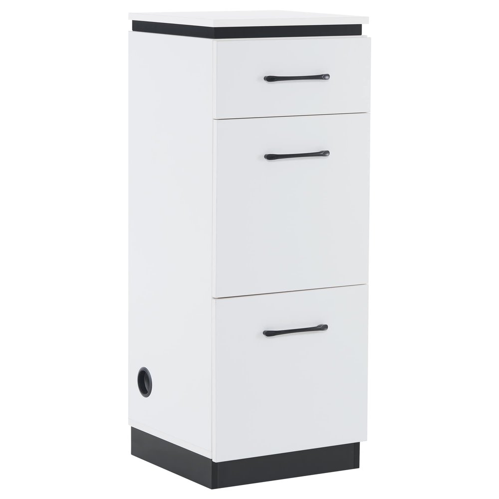 BarberPub Storage Cabinet for Barber Salon, Organizer with Tool Drawers for Hair Styling, Multi-Use Beauty Equipment, 2002 (White)
