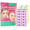 156 Patches Acne Patch Colorful Hydrocolloid Pimple Patch with Natural Tea Tree Oil, Cute Star and Love Heart Shaped Acne Absorbing Cover Patch Kit for Face Zits, Pimples, Blemishes, Spots Acne Dots view 1