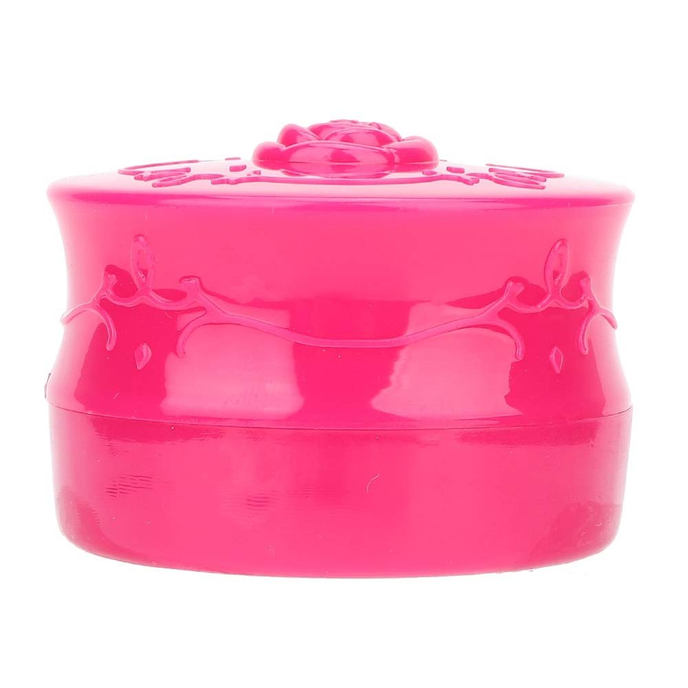 Powder Puff And Container, Vintage Rose Empty Makeup Loose Powder Dispenser Box Loose Powder Container Cosmetic Case with Powder Puff for Travel(Red)