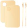 CANIPHA 2Pcs Acrylic Makeup Mixing Palette with 2 Pcs Makeup Spatula, Gold Foundation Mixing Tray Cosmetic Palette Mixer for Foundation, Eyeshadow, Lipsticks, Nail Art view 1