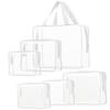 6pcs Clear Cosmetic Bags, TSA Approved Toiletry Bag Set Crystal Clear Travel Beach Essentials Bag Organization PVC, Clear Makeup Bags Luggage Pouch Carry on Airport Airline Compliant Bag Women Men view 1