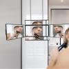 5 Way Mirror for Self Hair Cutting & Shaving, 360 Makeup Mirror with Height Adjustment for Braiding & Styling (Black) view 2
