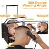 5 Way Mirror for Self Hair Cutting & Shaving, 360 Makeup Mirror with Height Adjustment for Braiding & Styling (Black) view 3