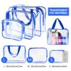 6Pcs Crystal Clear PVC Travel Toiletry Bag Kit for Women Men, Waterproof Vinyl Packing Organizer Storage Bags with Zipper Handle Straps, Cosmetic Pouch Carry on Airport Airline Compliant Bag Handbag view 3