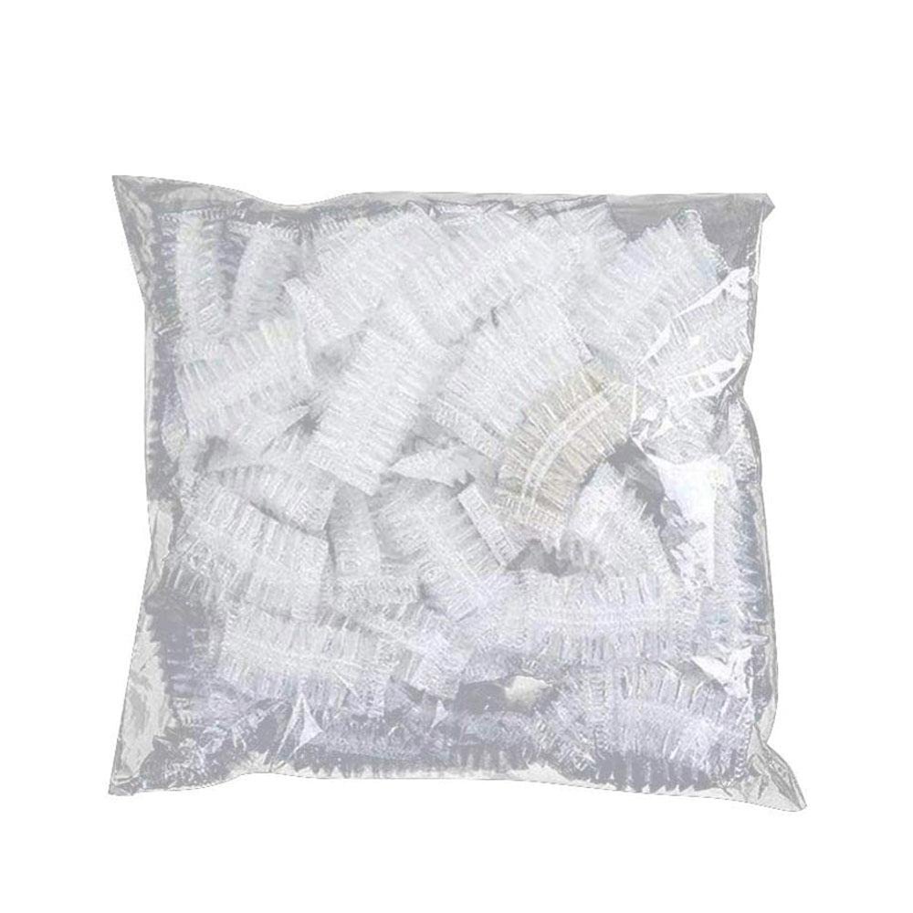 100 Pcs Disposable Earmuffs Plastic Transparent Waterproof Hairdressing Ear Caps Elastic Ear Shields Ear Covers for Bath Accessories, Salon Barber Shop Home Spa Shower Use
