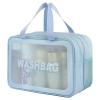 DAPOWER Travel Toiletry Bag for Women, Matte Translucent Toiletry Bag with Handy Handle, Makeup Cosmetic Organizer Bag for Travel Toiletries Accessories (Blue-XL) view 1