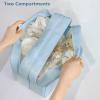 DAPOWER Travel Toiletry Bag for Women, Matte Translucent Toiletry Bag with Handy Handle, Makeup Cosmetic Organizer Bag for Travel Toiletries Accessories (Blue-XL) view 2
