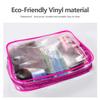 6Pcs Crystal Clear PVC Travel Toiletry Bag Kit for Women Men, Waterproof Vinyl Packing Organizer Storage Bags with Zipper Handle Straps, Cosmetic Pouch Carry on Airport Airline Compliant Bag Handbag view 2