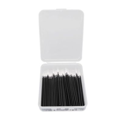 100 Pack Disposable Eyeliner Brush with Storage Box, Disposable Eyeliner Applicator for Eyeliner Bottles and Eyeliner Creams, Makeup Tool with Thin Brush Tip for Lip Liner Eye Liner