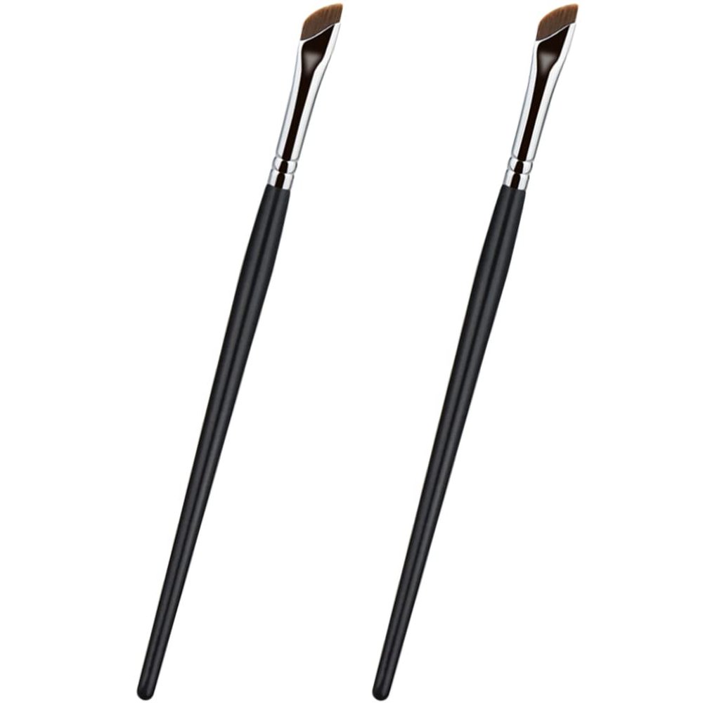 2pcs Angled Eyeliner, Fine Flat Eyeliner Brush Gel Eye Liner Brush Thin Precision Makeup Brush