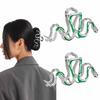 2 PCS Fashionable Green Snake Design Metal Hair Claws Non Slip,Big Hair Claws Clips Halloween Gothic Women Girls Hair Accessories view 1