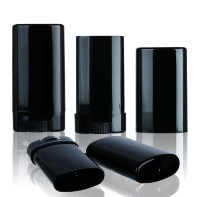 250 PCS plastic empty 15g black oval shape lip balm tube deodorant containers 0.5oz lipstick tube small wax packing container